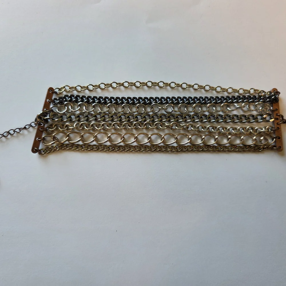 Caroll Paris Silver and Gold Multi-Chain Bracelet - Like-new Condition!